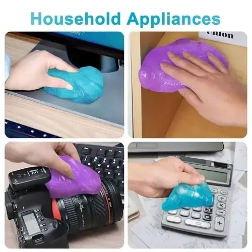 FiveJoy Car Cleaning Gels, 4-Pack Universal Auto Detailing Tools Car Interior Cleaner Putty, PC planshet noutbuk klaviaturasi, kamera, printerlar, kalkulyator uchun chang tozalash loyi - 320g (2.8oz/dona) - 4