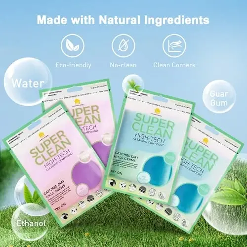 FiveJoy Car Cleaning Gels, 4-Pack Universal Auto Detailing Tools Car Interior Cleaner Putty, PC planshet noutbuk klaviaturasi, kamera, printerlar, kalkulyator uchun chang tozalash loyi - 320g (2.8oz/dona) - 5