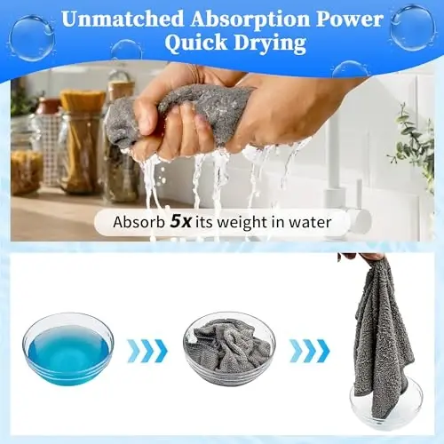 FIXSMITH Shop Towels-400 Pack, Multi-Functional Shop Rags, 12 x 16 in Microfiber Cleaning Cloth, Highly Absorbent Cleaning Rags, Cleaning Towels for Car Kitchen Home Office - 4