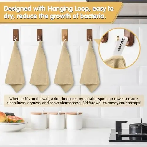 FIXSMITH Beige Microfiber Cleaning Cloth -Pack of 8, Highly Absorbent Cleaning Rags, 16