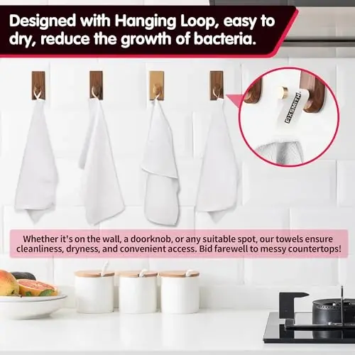 FIXSMITH Beyaz Mikrofiber Temizlik Bezi - 12'li Paket, Yüksek Emici Temizlik Bezleri, 16