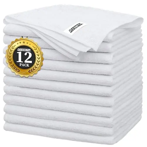 FIXSMITH White Microfiber Cleaning Cloth -Pack of 12, Highly Absorbent Cleaning Rags, 16