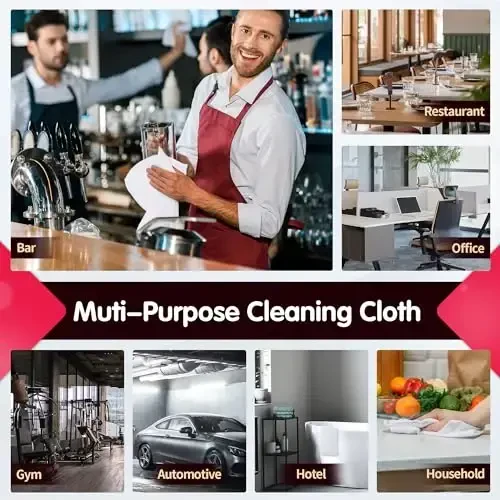 FIXSMITH Beyaz Mikrofiber Temizlik Bezi - 8'li Paket, Yüksek Emici Temizlik Bezleri, 16
