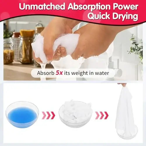 FIXSMITH Beyaz Mikrofiber Temizlik Bezi - 8'li Paket, Yüksek Emici Temizlik Bezleri, 16