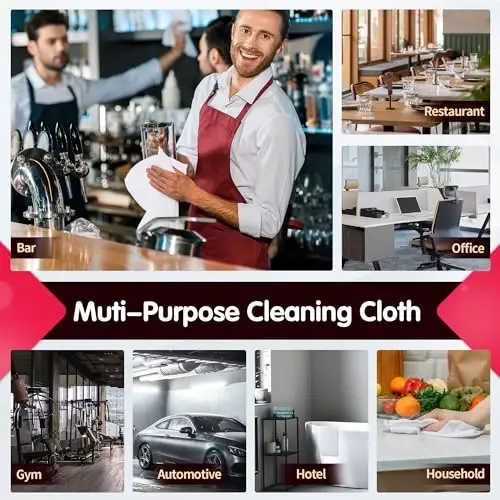 FIXSMITH White Microfiber Cleaning Cloth -Pack of 8, Highly Absorbent Cleaning Rags, 16