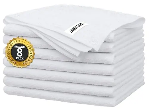 FIXSMITH White Microfiber Cleaning Cloth -Pack of 8, Highly Absorbent Cleaning Rags, 16