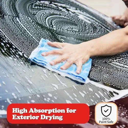 FIXSMITH Shop Towels, Microfiber Cleaning Cloth Bulk, 24 Pack Microfiber Towels for Cars, All-Purpose Absorbent Cleaning Rags, Dust Cloth for Automotive, Mechanic, Garage, Bar, 11.5 x 11.5 inch - 5