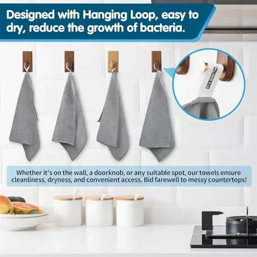 FIXSMITH Grey Microfiber Cleaning Cloth -Pack of 24, Highly Absorbent Cleaning Rags, 16