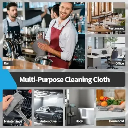 FIXSMITH Microfiber Cleaning Cloth -Pack of 12, Highly Absorbent Cleaning Rags(Grey&Orange), 16