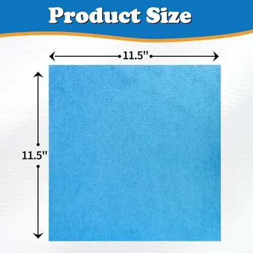 FIXSMITH Microfiber Cleaning Cloth, Pack of 12, Shop Towels Bulk, Microfiber Towels for Cars, Lint Free, Scratch-Free Cleaning Cloths, Cleaning Rags for Housekeeping, 11.5 x 11.5 inch - 7
