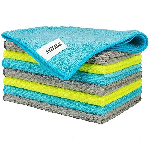 FIXSMITH Microfiber Cleaning Cloth - Pack of 8, Size: 12 x 16 in, Multi-Functional Cleaning Towels, Highly Absorbent Cleaning Rags, Lint-Free, Streak-Free Cleaning Cloths for Car Kitchen Home - FIXSMITH