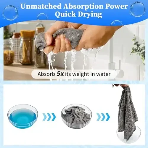 FIXSMITH Microfiber Tozalash Matosi - 12 Donali Paket, Ko'p Funktsiyali Sochiqlar, O'lcham: 12 x 16 dyuym, Yuqori Absorbsiyali Latta, Tolasi Yo'q, Chiziqsiz, Mashina, Oshxona, Uy, Ofis uchun - 4