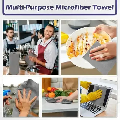 FIXSMITH Microfiber Cleaning Cloth Roll -75 Pack, Microfiber Towel Roll Tear Away, Reusable Cleaning Rags, Microfiber Towels for Cars, Dish Rags Dust Cloths for Kitchen, Home, Auto 11.5 x 11.5 inch - 7