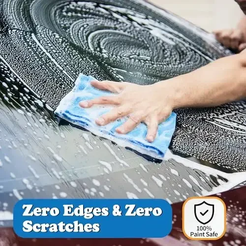 FIXSMITH Салфетки из микрофибры, 12 шт., Хозяйственные полотенца, Салфетки из микрофибры для автомобилей, Безворсовые, Не царапающие салфетки, Тряпки для уборки дома, 11,5 x 11,5 дюймов - 3