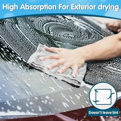FIXSMITH Shop Towels, Pack of 100, Grey Microfiber Cleaning Cloth Bulk, Microfiber Towels for Cars, All-Purpose Absorbent Cleaning Rags, Dust Cloth for Automotive, Mechanic, Garage, 11.5 x 11.5 inch - 5