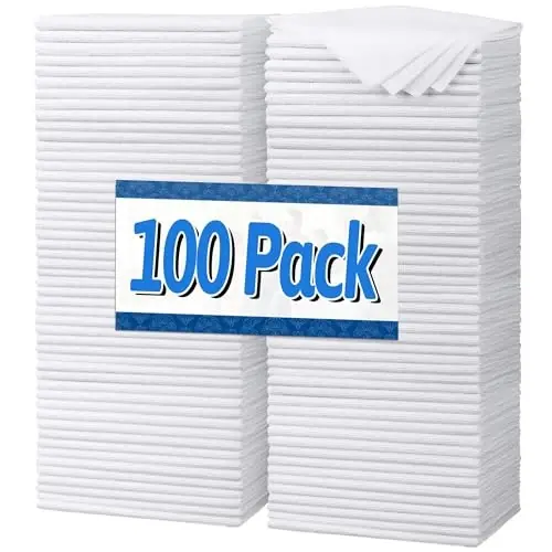 FIXSMITH White Microfiber Cleaning Cloth, Pack of 100, 11.5