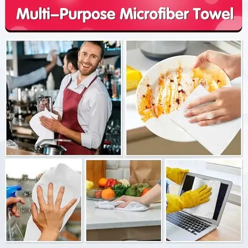 FIXSMITH White Microfiber Cleaning Cloth, Pack of 100, 11.5