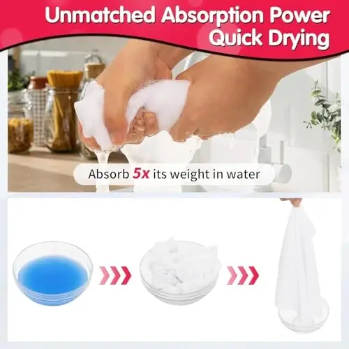 FIXSMITH White Microfiber Cleaning Cloth -Pack of 24, Highly Absorbent Cleaning Rags, 16