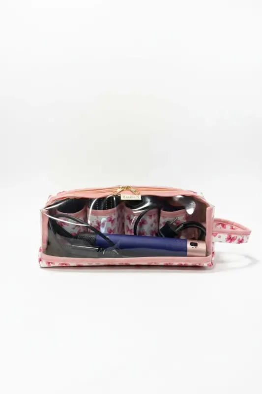 Fiyonk Airwrap Uyumlu ve Tüm Saç Şekillendiriniz için XL Boy Çanta Seyahat Çantası-Pembe12 - 1