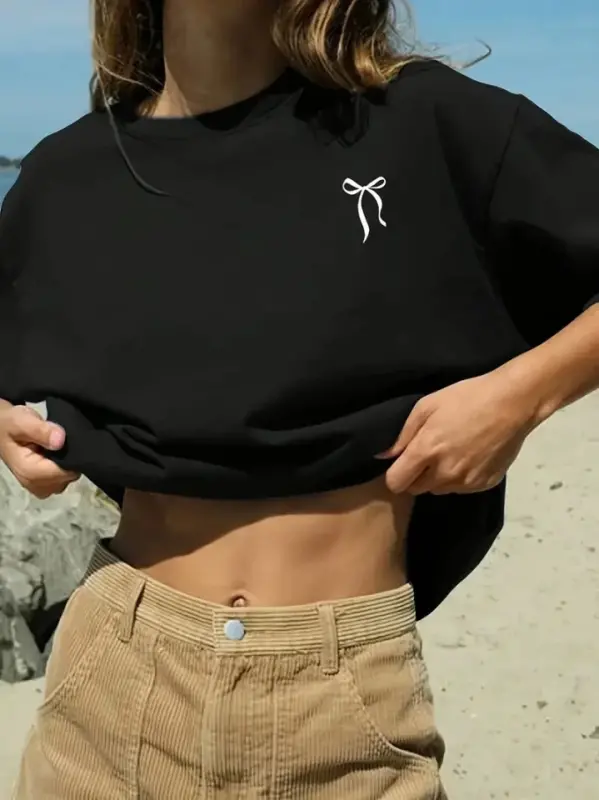 Fiyonk Baskılı Siyah Oversize Unisex T-shirt- Siyah - BÜYÜKBEDENIZ