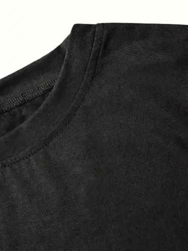 Fiyonk Baskılı Siyah Oversize Unisex T-shirt- Siyah - 4