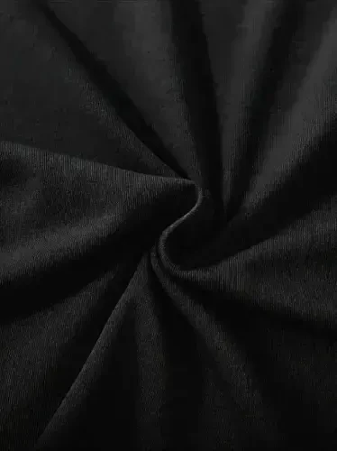 Fiyonk bosmali qora keng o'lchamli unisex futbolka - Qora - 2