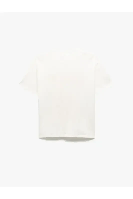 Fiyonkli mevali bosma naqshli velosiped yoqali qisqa yengli keng bichimli futbolka - 2