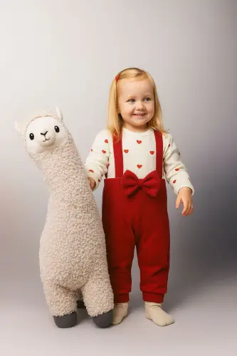 Fiyonklu Kalpli Bereli Kız Bebek Tulum - 4