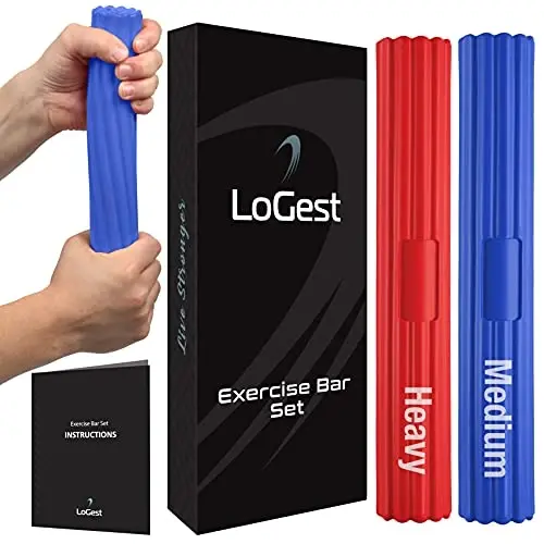 Logest Twist Hand Exerciser Bars for Physical Therapy - Relieves Tendonitis Pain & Improve Grip Strength - Tennis Elbow, Golfer's Elbow, Tendonitis, Wrist, Forearms Pain Relief Hand Therapy Bar 