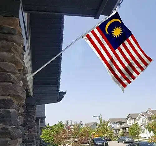 Флаг Малайзии 3x5 футов большой, умеренный для улицы с обеих сторон 100D полиэстер, холщовый заголовок и двойная строчка - латунные люверсы для легкой демонстрации, 3' x 5' флаги Малайзии - 6