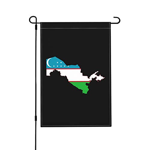 Flag Map of Uzbekistan Garden Flags For Outside 12x18 Inch Double Sided Garden Flag Home Lawn Decor Flag Holiday Seasonal Welcome Flags - 1