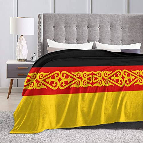 Flag of Germans in Kazakhstan Throw Blanket 50