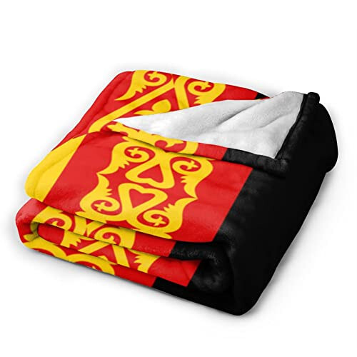 Flag of Germans in Kazakhstan Throw Blanket 50