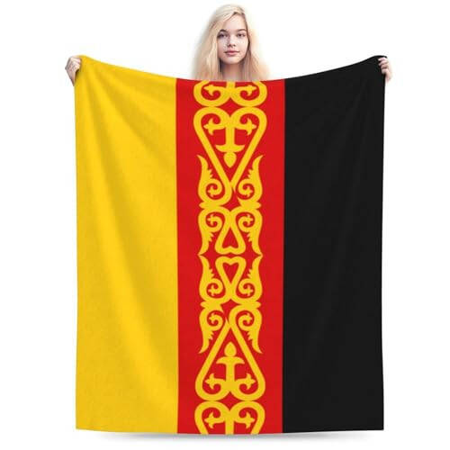 Flag of Germans in Kazakhstan Throw Blanket for Couch 40”x30” Bed Sofa Super Soft Cozy Blanket Flannel Blankets & Throws - 1