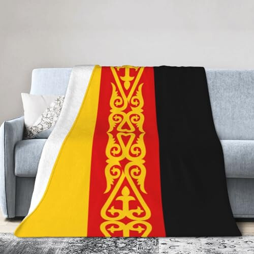 Flag of Germans in Kazakhstan Throw Blanket for Couch 40”x30” Bed Sofa Super Soft Cozy Blanket Flannel Blankets & Throws - 2