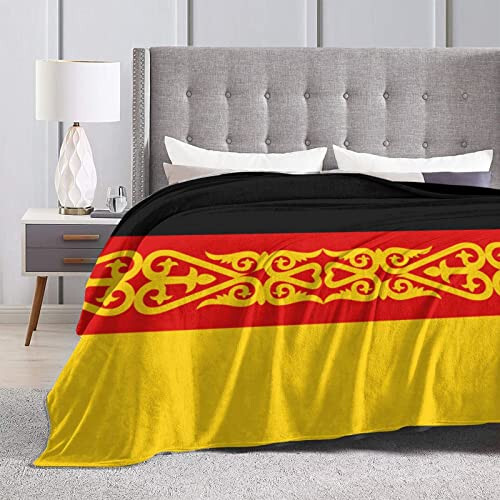 Flag of Germans in Kazakhstan Throw Blanket for Couch 40”x30” Bed Sofa Super Soft Cozy Blanket Flannel Blankets & Throws - 3