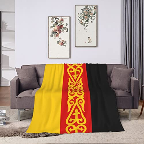 Flag of Germans in Kazakhstan Throw Blanket for Couch 40”x30” Bed Sofa Super Soft Cozy Blanket Flannel Blankets & Throws - 4