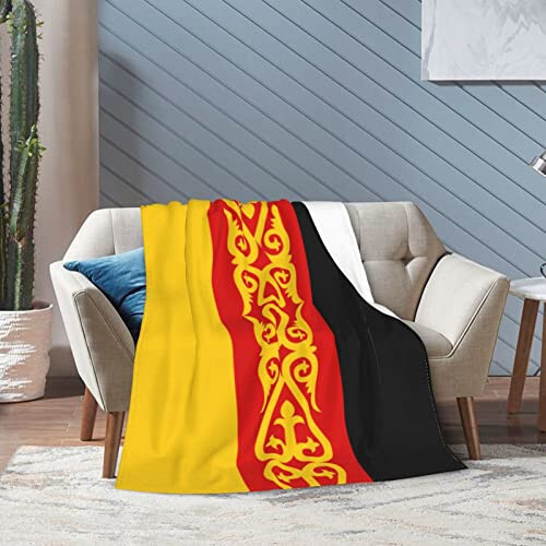 Flag of Germans in Kazakhstan Throw Blanket for Couch 40”x30” Bed Sofa Super Soft Cozy Blanket Flannel Blankets & Throws - 5