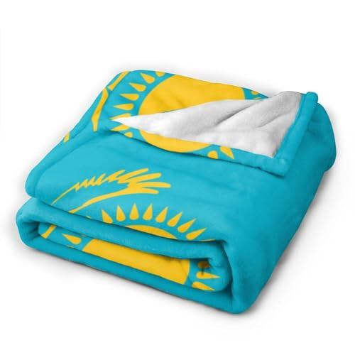 Flag of Kazakhstan Blanket Sofa Bedding Ultra-Soft Micro Fleece Blanket 40