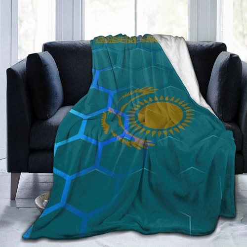 Flag of Kazakhstan Throw Blanket 40