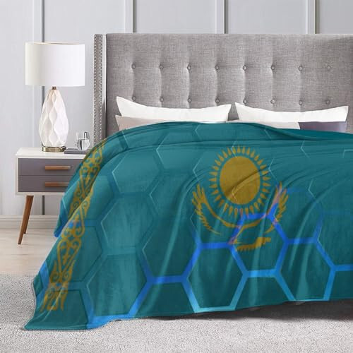 Flag of Kazakhstan Throw Blanket 40