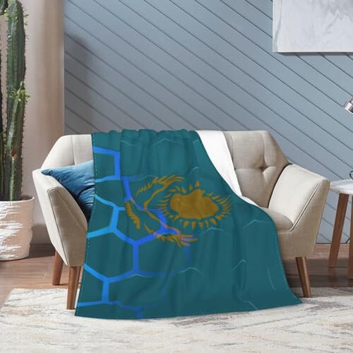 Flag of Kazakhstan Throw Blanket 40