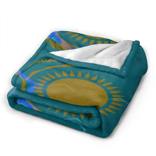 Flag of Kazakhstan Throw Blanket 40