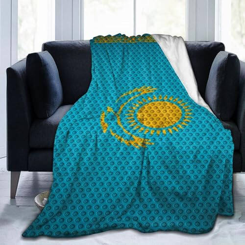 Flag of Kazakhstan Throw Blanket 50