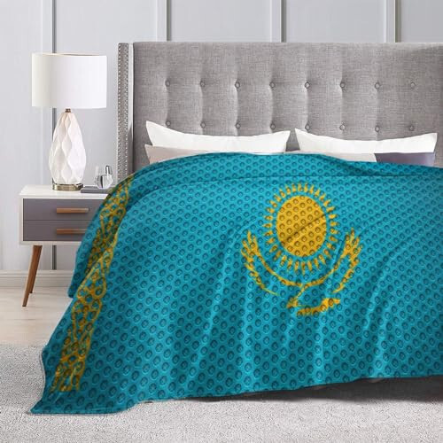 Flag of Kazakhstan Throw Blanket 50