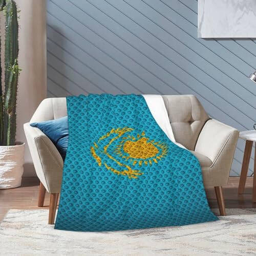 Flag of Kazakhstan Throw Blanket 50