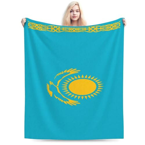 Flag of Kazakhstan Throw Blanket for Couch 40