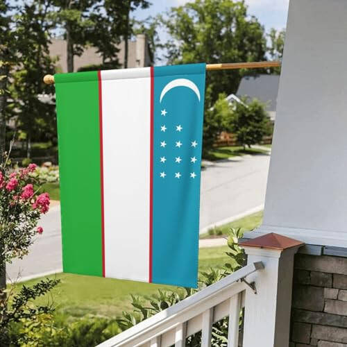 Flag of Uzbekistan Garden Flags for Outside 12.5