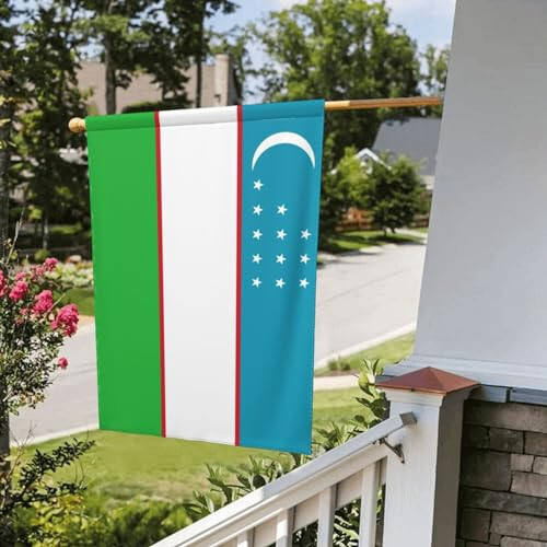 Flag of Uzbekistan Garden Flags for Outside 12.5