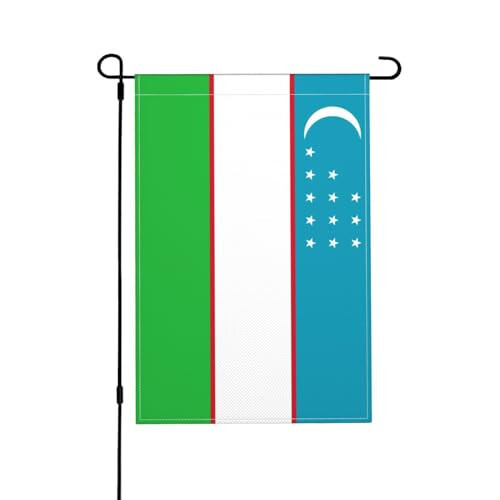 Flag of Uzbekistan Garden Flags for Outside 12x18 Inch Double Sided Welcome Spring Summer Garden Flag Durable Patio Lawn Seasonal Decor Flag - 1